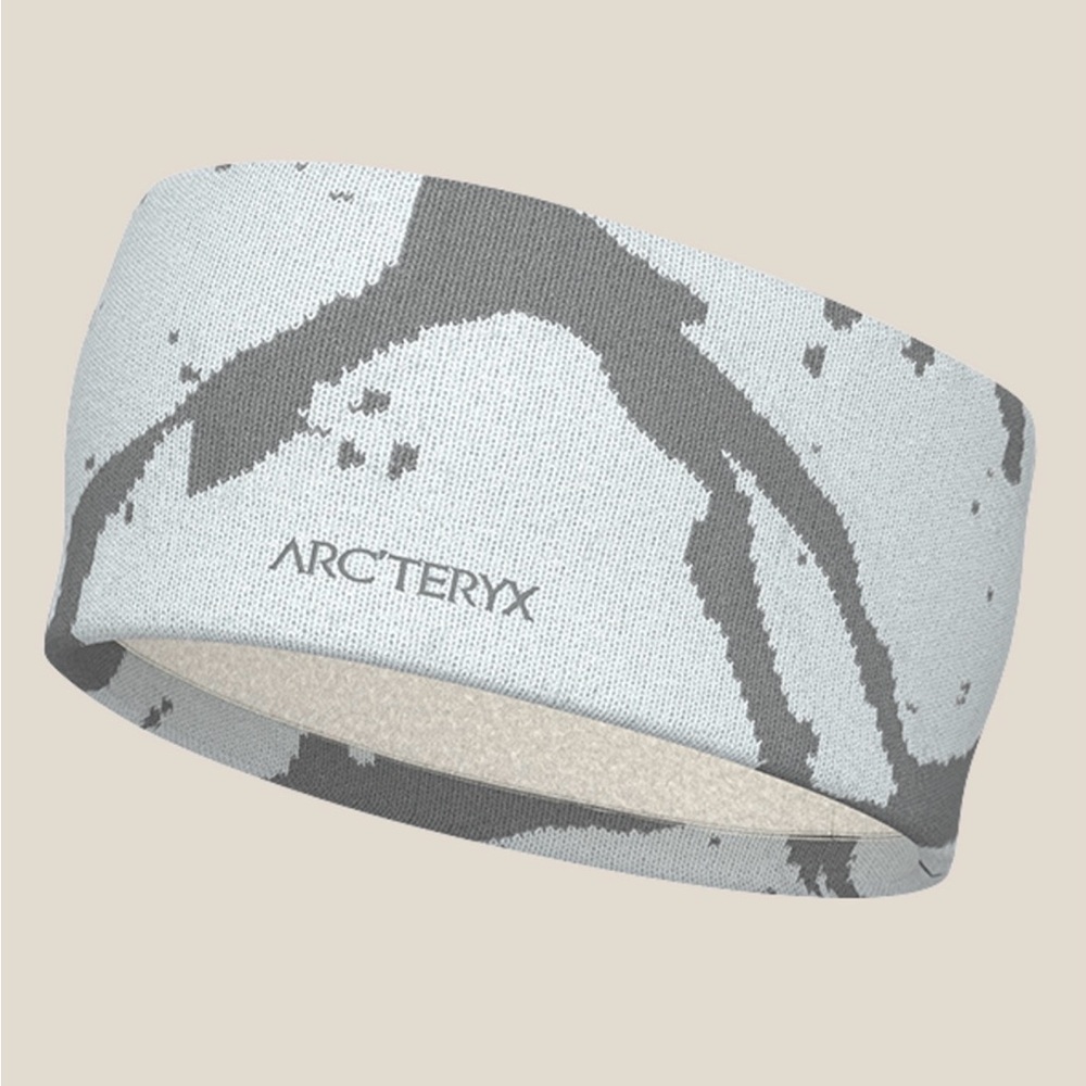 NWT LIMITED EDITION Arc'teryx Light Gray and Cream Patterned Headband NWT
